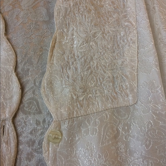 Vintage Shiny Floral Paisley Button Up Blouse - Picture 2 of 5